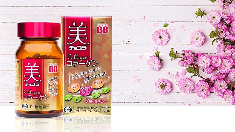 Viên uống đẹp da BB Chocola Collagen Eisai 120 viên