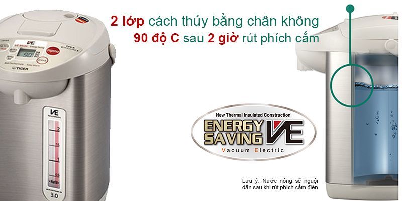 Bình thủy điện tử chân không Tiger PIE-A50W 5.0L