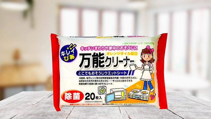 Khăn giấy ướt vệ sinh bếp, lò vi sóng 20 tờ Nhật Bản