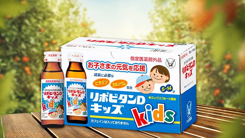 nước uống bổ sung vitamin và canxi Taisho Lipobitan D Kids