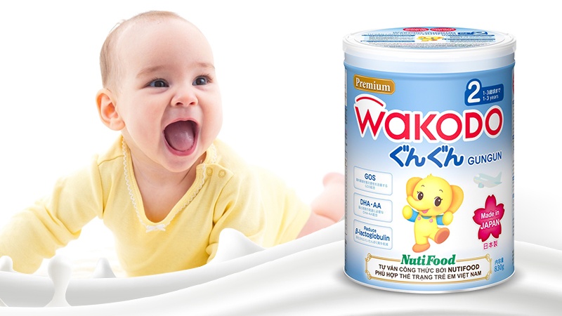 Sữa Wakodo Gungun số 2 Nhật Bản 830g (Cho bé từ 1-3 tuổi)