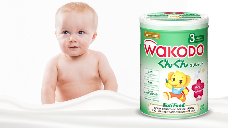 Sữa Wakodo Gungun số 3 Nhật Bản 830g (Cho bé từ 3 tuổi trở lên)