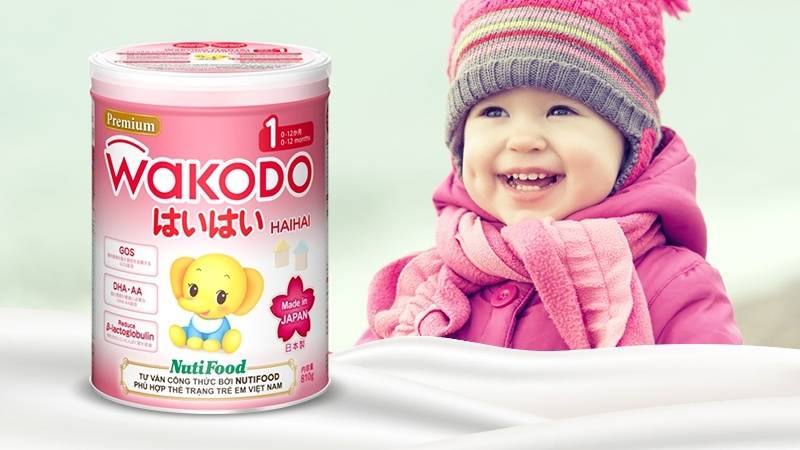 Sữa Wakodo Haihai số 1 Nhật Bản 810g (Cho bé từ 0- 1 tuổi)