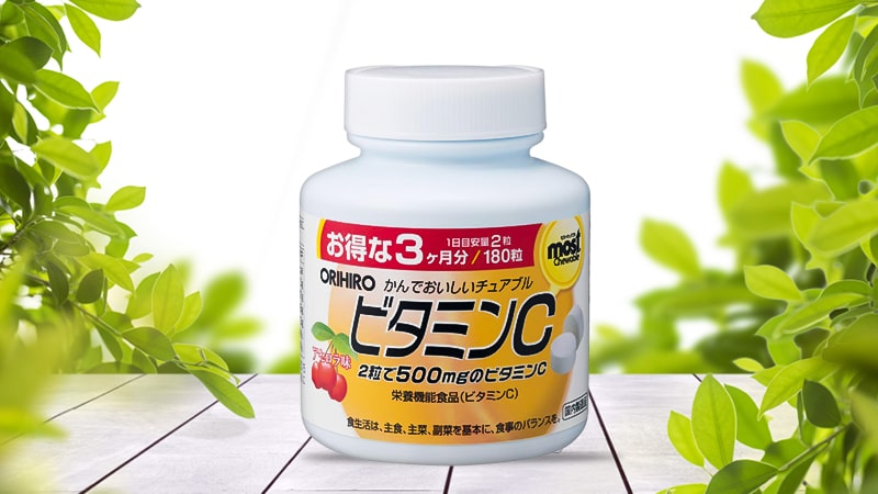 Viên uống bổ sung vitamin C Orihiro Most Chewable 180 viên (vị cherry