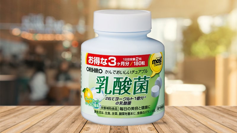 Viên uống hỗ trợ tiêu hóa Orihiro Most Chewable 180 viên (vị bưởi và sữa chua)