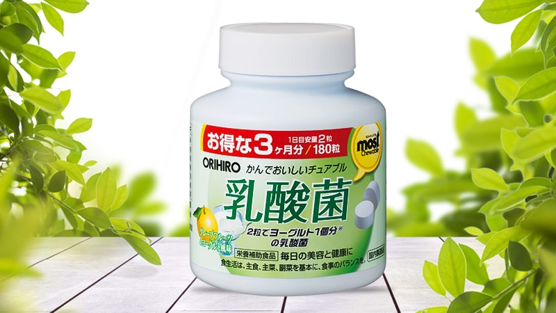 Viên uống hỗ trợ tiêu hóa Orihiro Most Chewable 180 viên (vị bưởi và sữa chua)