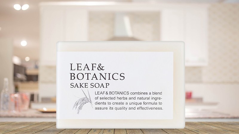 xà phòng rửa mặt men rượu sake Leaf & Botanics Soap Sake 90g