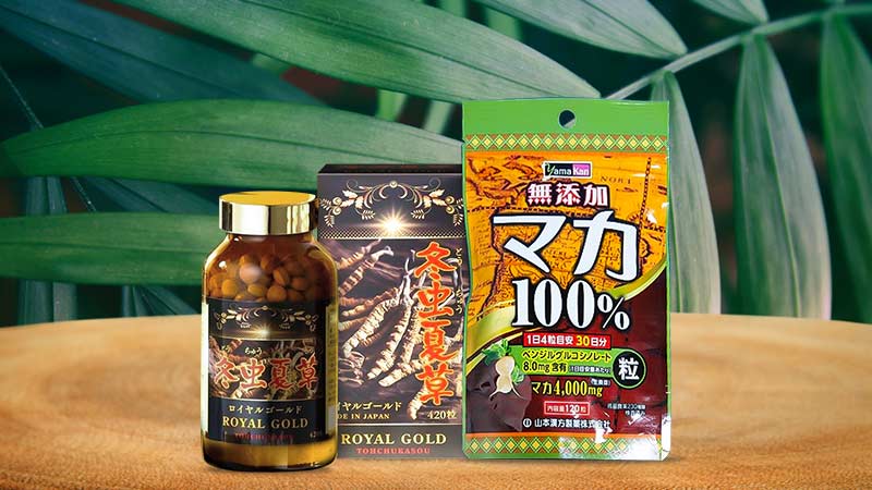 Bộ viên uống hỗ trợ tăng cường sinh lý nam nữ Yamamoto Oriental 120 viên và đông trùng hạ thảo Tohchukasou Royal Gold cao cấp Nhật Bản