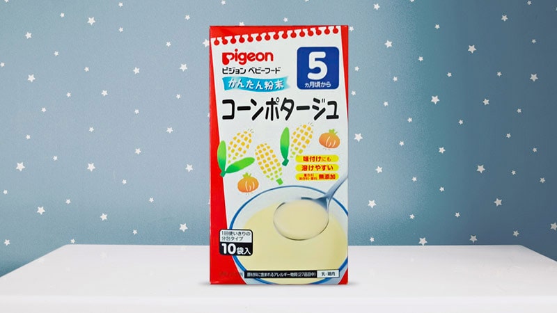 Bột ăn dặm vị ngô Pigeon Nhật Bản 10 gói (Cho bé từ 5 tháng)