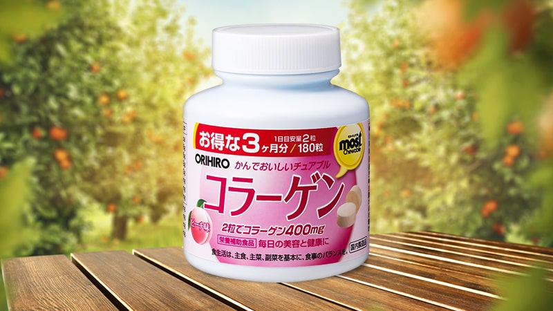 Viên uống bổ sung Collagen Orihiro Most Chewable 180 viên (Vị dâu)