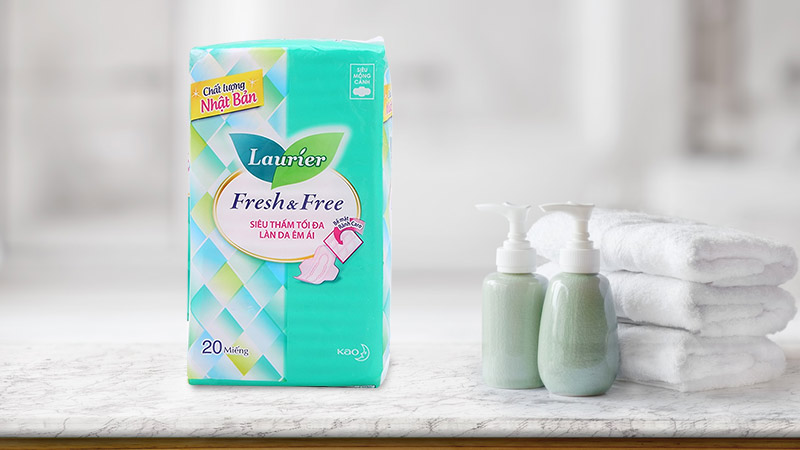 Băng vệ sinh siêu mỏng cánh Laurier Fresh & Free 20 miếng