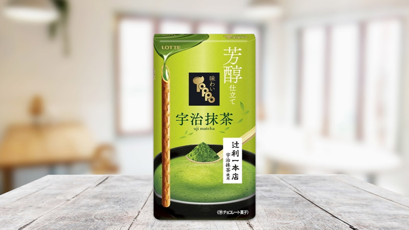 Bánh que vị trà xanh Lotte Toppo Uji Matcha 2 gói