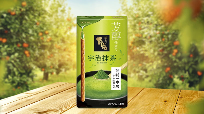 Bánh que vị trà xanh Lotte Toppo Uji Matcha 2 gói