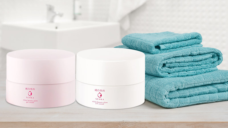 Bộ đôi kem dưỡng da trắng hồng rạng rỡ Senka White Beauty Glow 50g