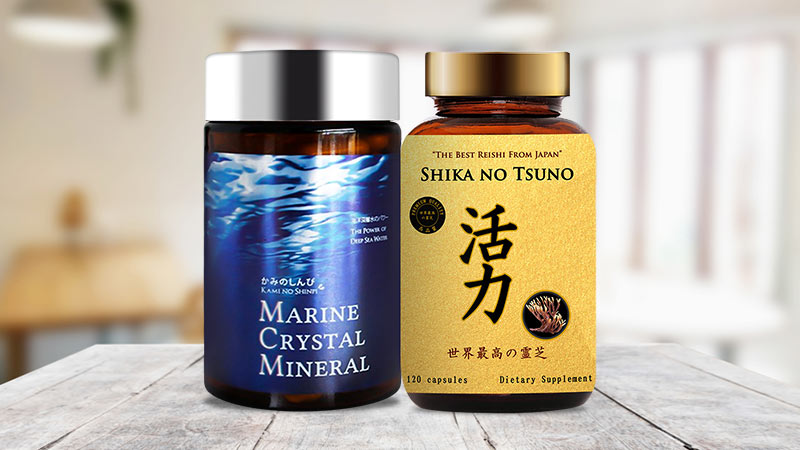 Bộ đôi tăng cường sức khỏe, phục hồi thể lực Mirako Organic Shika No Tsuno 120 viên và Marine Crystal Mineral 120 viên