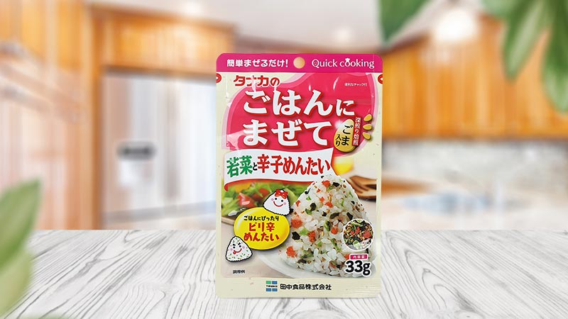 Gia vị rắc cơm rau củ trứng cá tuyết, mù tạt Tanaka 33g