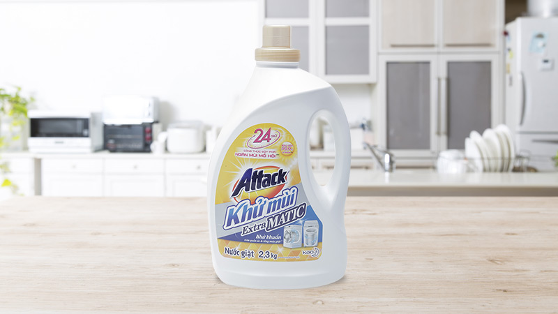 Nước giặt khử mùi lồng giặt Attack Extra Matic 2.3kg
