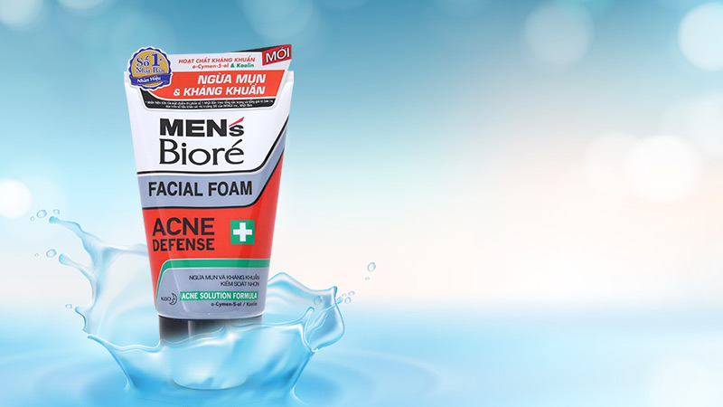 Sữa rửa mặt cho nam ngăn ngừa mụn Bioré Facial Foam 100g