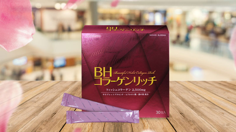Bột uống Collagen Nichiei Bussan Beautiful Habit Rich 30 gói