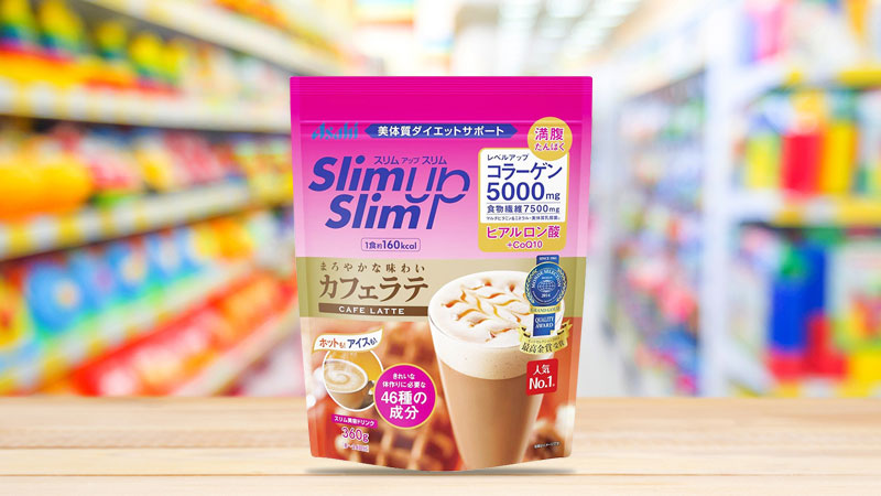 Bột uống hỗ trợ ăn kiêng và đẹp da vị latte Asahi Slim Up Slim 300g