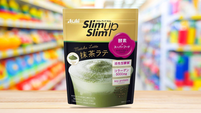 Bột uống hỗ trợ ăn kiêng và đẹp da vị trà xanh Asahi Slim Up Slim 300g