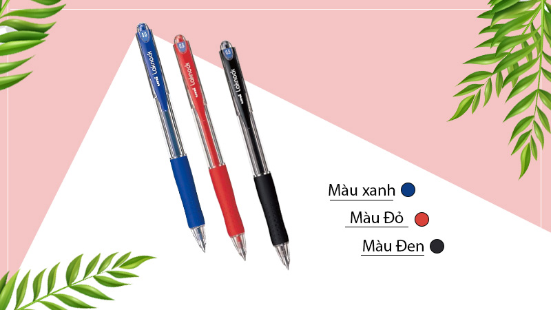 Combo 3 bút bi bấm Uni Lacknock SN-100 0.5