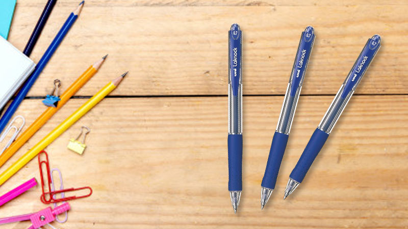 Combo 3 bút bi bấm Uni Lacknock SN-100 0.7
