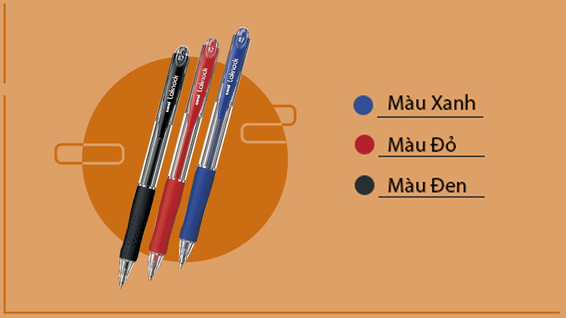 Combo 3 bút bi bấm Uni Lacknock SN-100 0.7