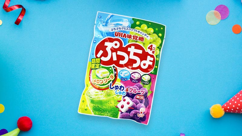 Kẹo marshmallow vị hoa quả Uha Mikakuto Puccho Assort 98g