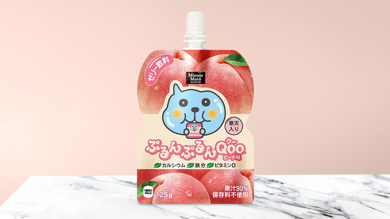 thạch rau câu vị đào Qoo Pouch Peach 125g