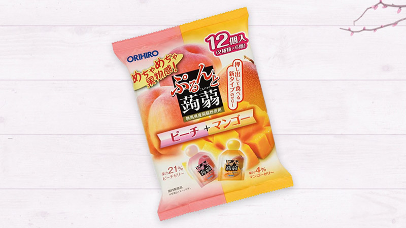 Thạch rau câu vị đào và xoài Orihiro Jelly 12 cái