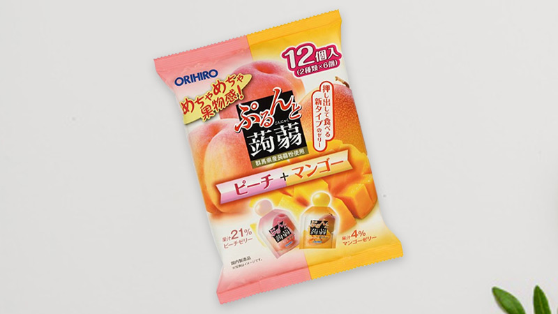 Thạch rau câu vị đào và xoài Orihiro Jelly 12 cái