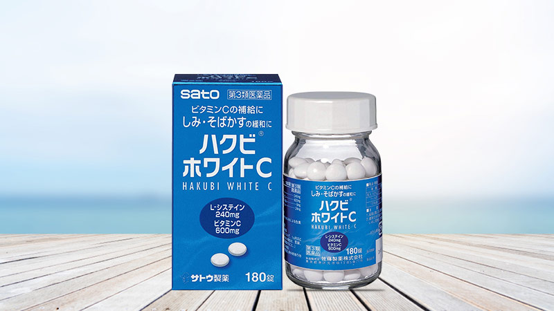 Viên uống dưỡng sáng da Sato Hakubi White C 180 viên