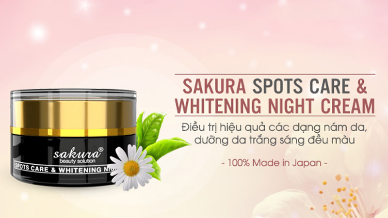 Kem dưỡng trắng, giảm nám ban đêm Sakura Spot Care & Whitening Night Cream 30g