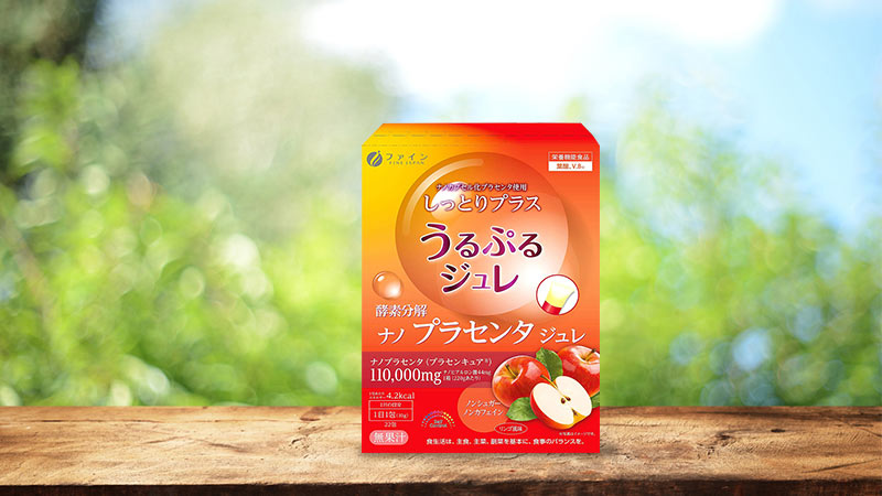 Thạch nhau thai hương táo Fine Japan Placenta Enzyme (Hộp 10 gói x 22g)