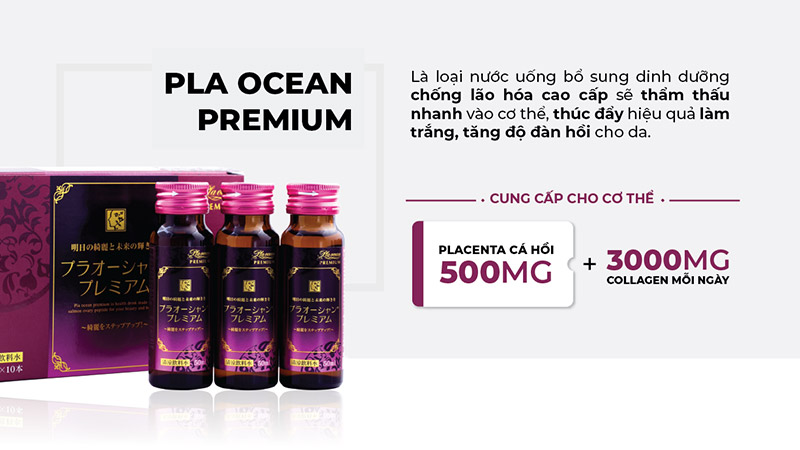 Tinh chất nhau thai cá hồi Poursoin Pla Ocean Premium (Hộp 10 chai x 50ml)