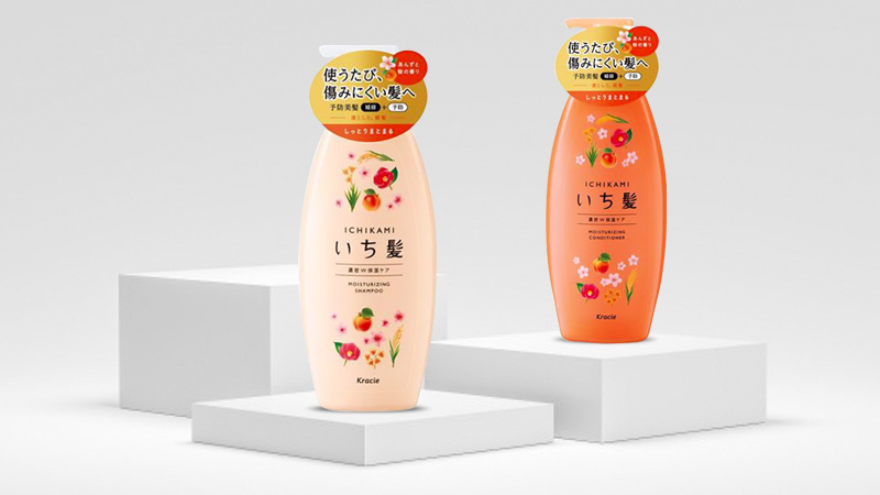 Bộ đôi dầu gội và dầu xả dưỡng ẩm Ichikami vàng cam 480ml