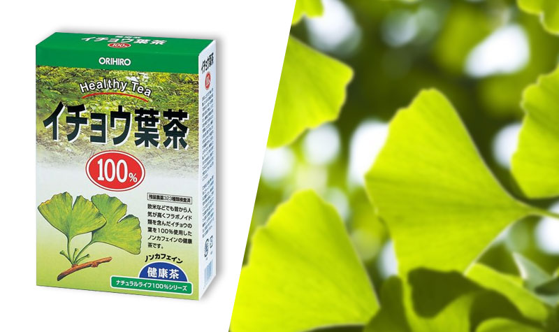 Trà lá bạch quả bổ não Orihiro 100% Gingko Leaf Health Tea (Hộp x 26 túi lọc)