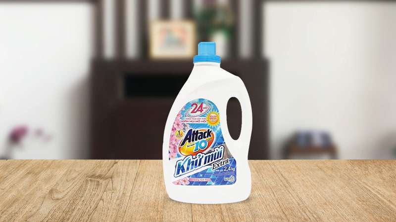 Nước giặt khử mùi hương anh đào Attack Extra 2.4kg