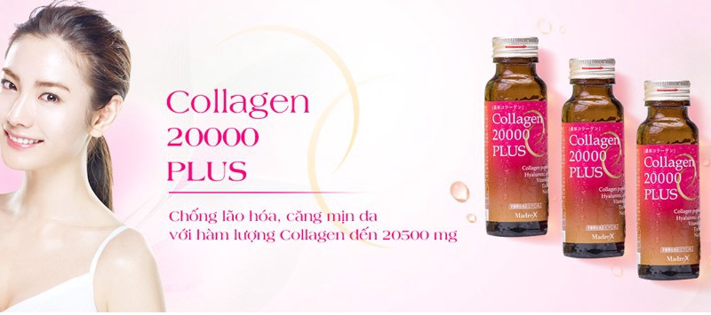 Nước uống đẹp da Collagen 20000mg Plus (Hộp 10 chai x 50ml)