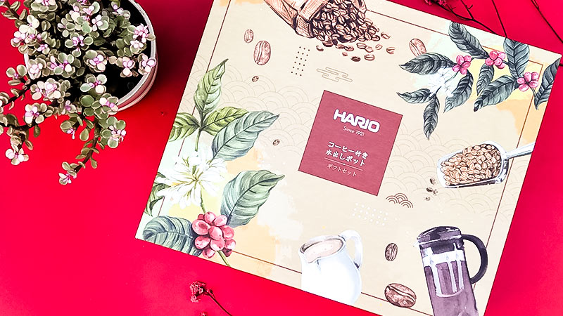 Set hộp quà tết bộ cà phê Hario (Màu nâu)