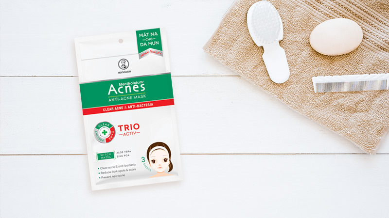 Mặt nạ ngừa mụn kháng khuẩn Acnes Anti-Acne Mask (3 miếng x 65ml)