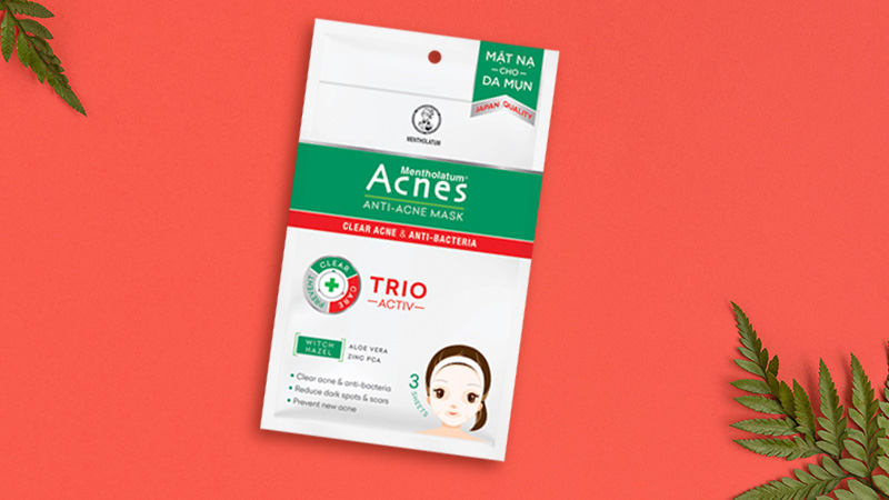 Mặt nạ ngừa mụn kháng khuẩn Acnes Anti-Acne Mask (3 miếng x 65ml)