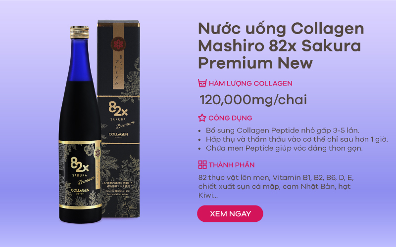 Nước uống Collagen Mashiro 82x Sakura Premium New 120.000mg 500ml