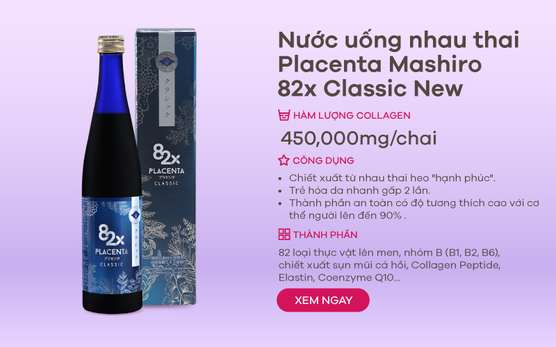 Nước uống tinh chất nhau thai Placenta Mashiro 82x Classic New 450.000mg