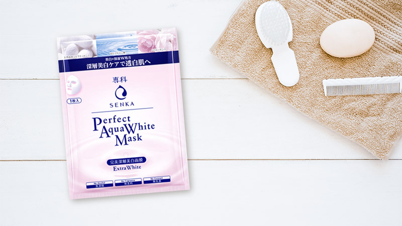 Mặt nạ dưỡng da trắng hồng Senka Perfect Aqua Extra White (1 hộp x 7 miếng)