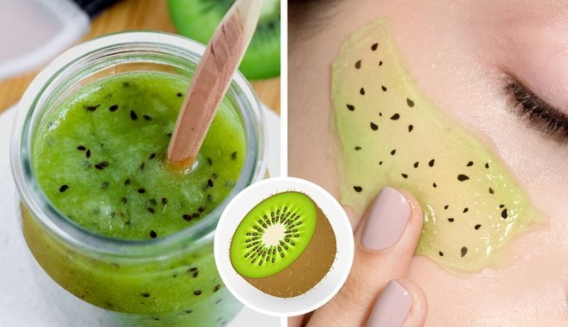 Kiwi, đường nâu và dầu ô liu