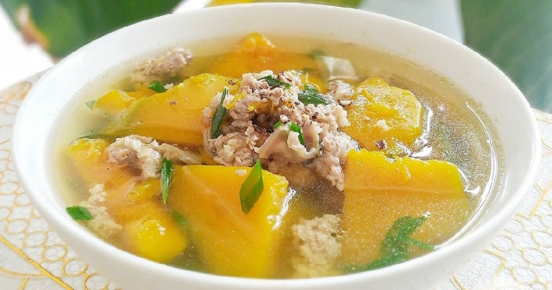 canh bí đỏ