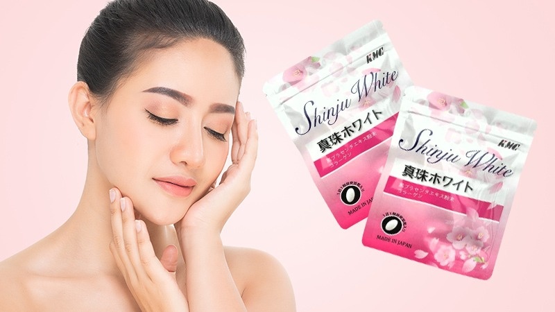 Viên uống nhau thai tươi và Collagen KMC Shinju White Pearl 30 viên