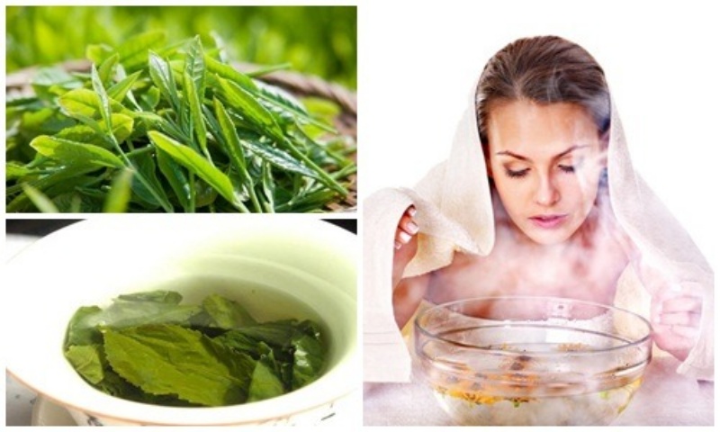Hướng dẫn cách xông mặt bằng lá trà xanh tại nhà